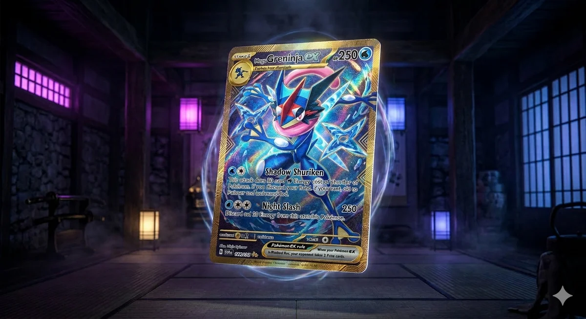 Ninja Spinner day 1 pricing chart featuring Mega Greninja ex MUR and top chase cards