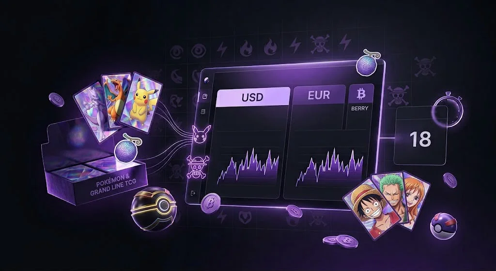 A new Pokémon set releasing on day zero with card data and TCGplayer and Cardmarket prices loading simultaneously across a developer dashboard.